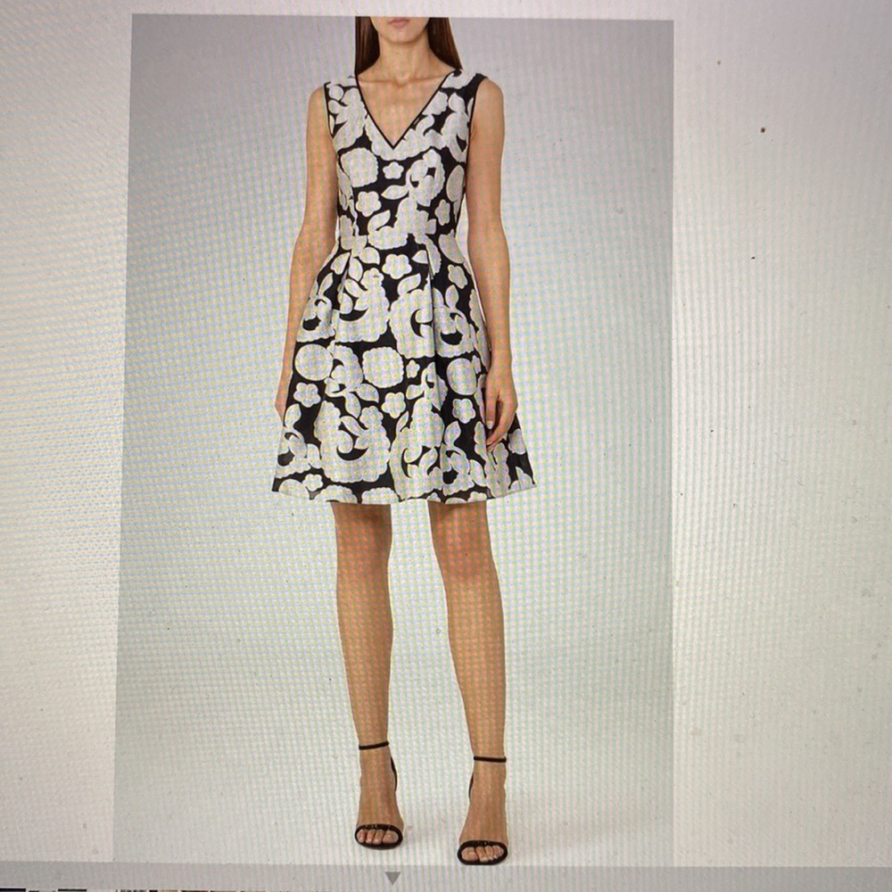 Reiss Miriah Jacquard Fit and Flare Dress